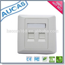 2 port wall mount fiber optic face plate / SC LC double ports wall plate / 45 degree network faceplate